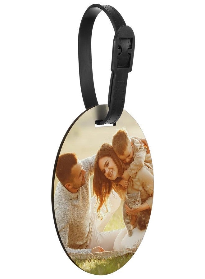 wutfuooo 30 Pcs Sublimation Blanks Luggage Tag Round Bulk MDF with Belt White Sublimation Blank Products Travel Bag Name ID Card Luggage Tags with Double-Sided Keychains Sublimation Bag Tags - Image 4
